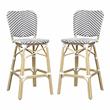 Furniture of America Adino Aluminum Patio Bar Chair in Black (Set of 2)