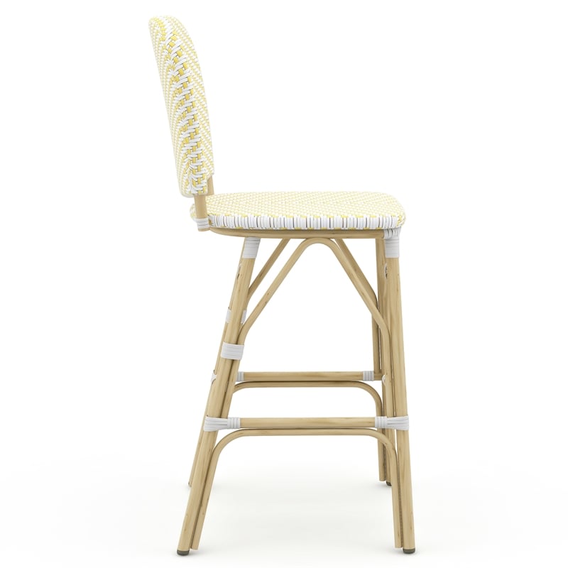 Furniture of America Adino Aluminum Patio Bar Chair in Yellow (Set of 2)