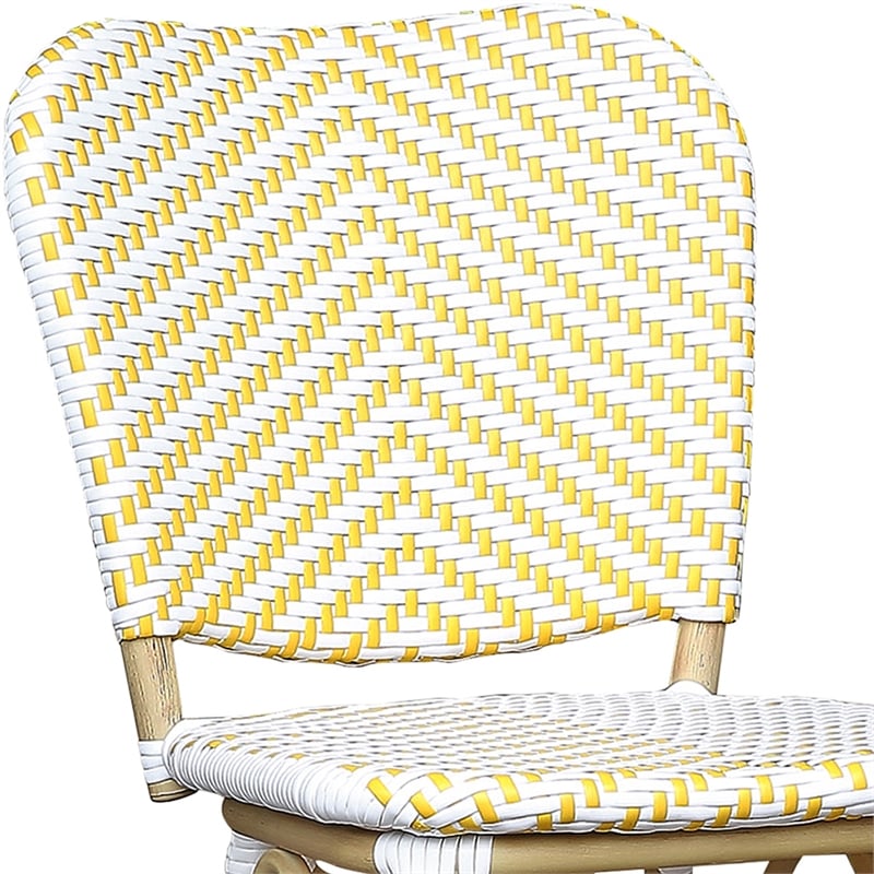 Furniture of America Adino Aluminum Patio Bar Chair in Yellow (Set of 2)
