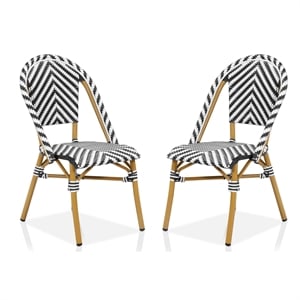 furniture of america acti aluminum patio dining chair (set of 2)