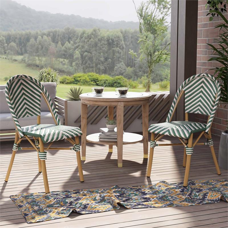 Green outdoor dining online chairs