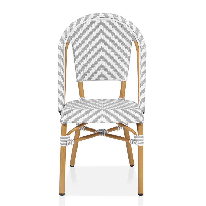 Furniture of America Acti Modern Aluminum Patio Dining Chair in Gray (Set of 2)