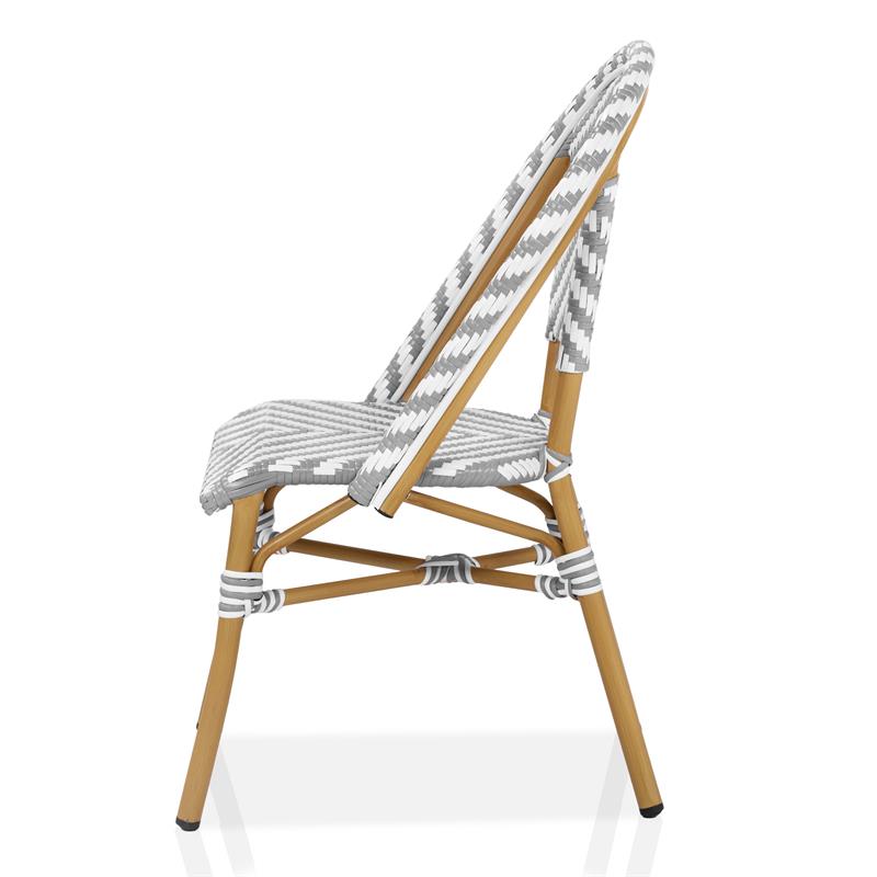 Furniture of America Acti Modern Aluminum Patio Dining Chair in Gray (Set of 2)