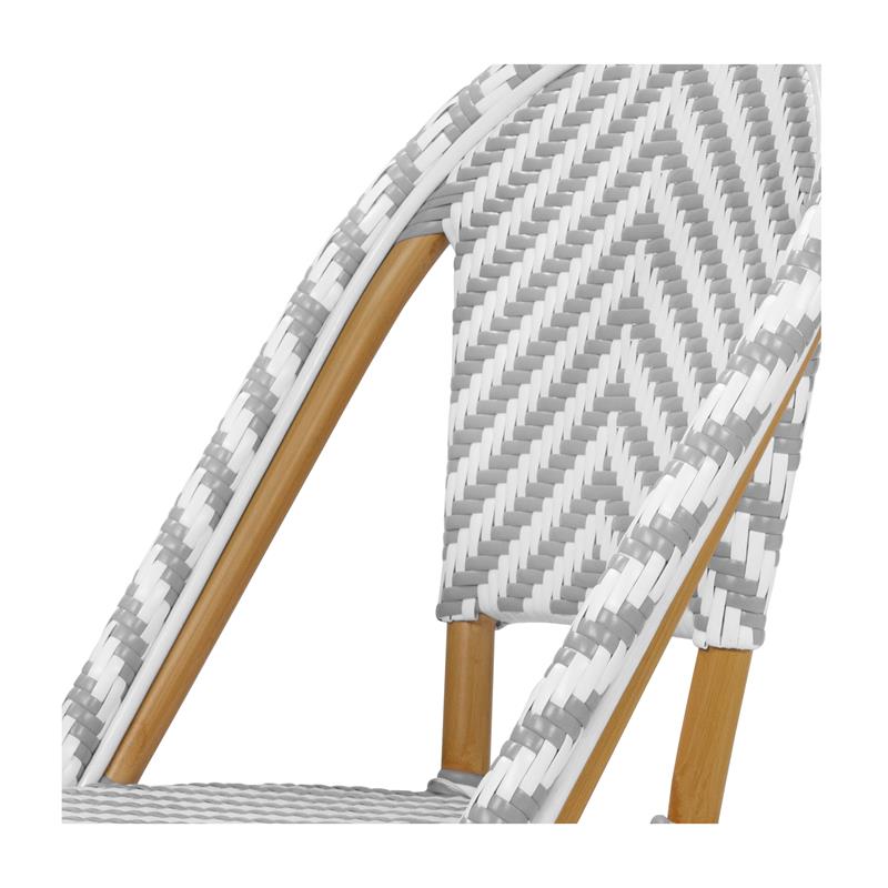 Furniture of America Acti Modern Aluminum Patio Dining Chair in Gray (Set of 2)