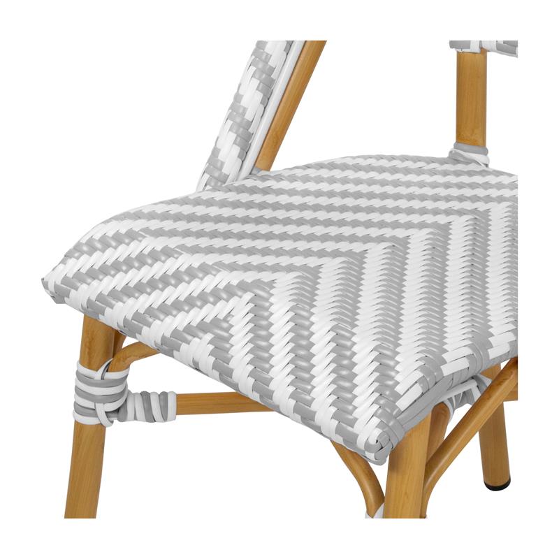 Furniture of America Acti Modern Aluminum Patio Dining Chair in Gray (Set of 2)