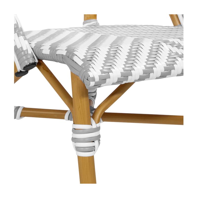 Furniture of America Acti Modern Aluminum Patio Dining Chair in Gray (Set of 2)