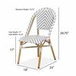 Furniture of America Acti Modern Aluminum Patio Dining Chair in Gray (Set of 2)