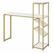 Furniture of America Regea Contemporary Metal Bar Table with Wine Shelf in Gold