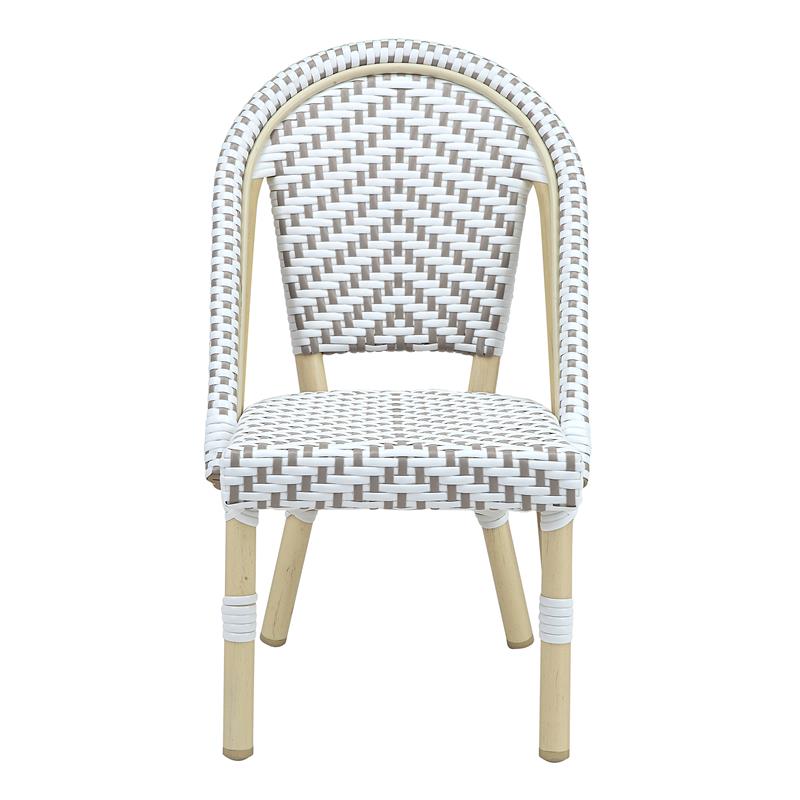 Furniture of America Dakie Aluminum 3pc Patio Chair and Table Set in Gray