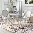 Furniture of America Dakie Aluminum 3pc Patio Chair and Table Set in Gray