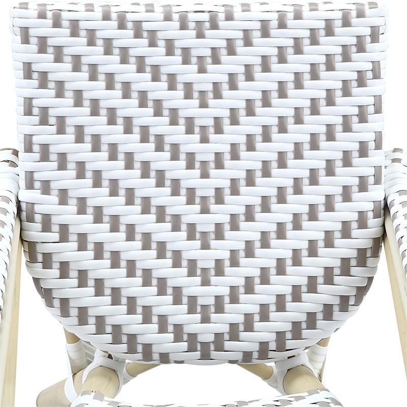 Furniture of America Dakie Aluminum 3pc Patio Chair and Table Set in Gray