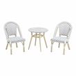 Furniture of America Dakie Aluminum 3pc Patio Chair and Table Set in Gray