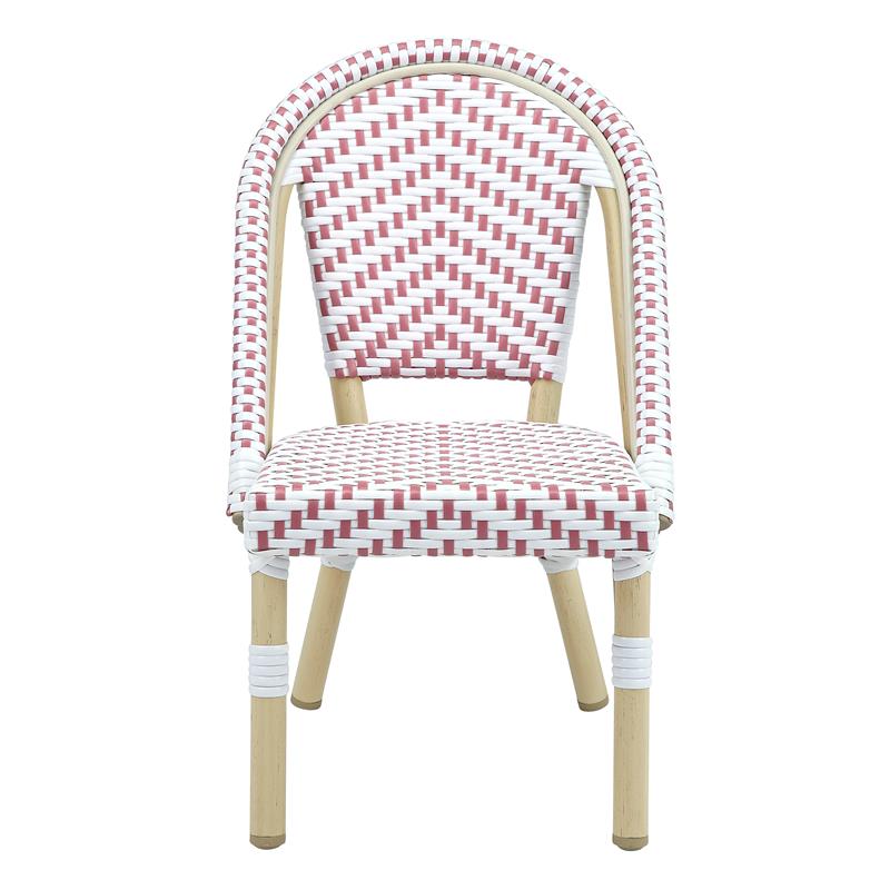 Furniture of America Dakie Aluminum 3pc Patio Chair and Table Set in Pink