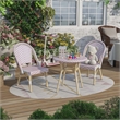Furniture of America Dakie Aluminum 3pc Patio Chair and Table Set in Pink