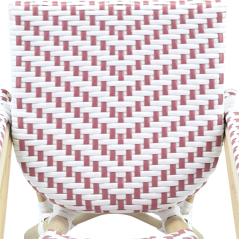 Furniture of America Dakie Aluminum 3pc Patio Chair and Table Set in Pink