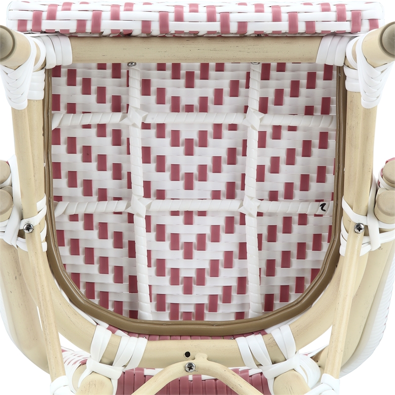 Furniture of America Dakie Aluminum 3pc Patio Chair and Table Set in Pink