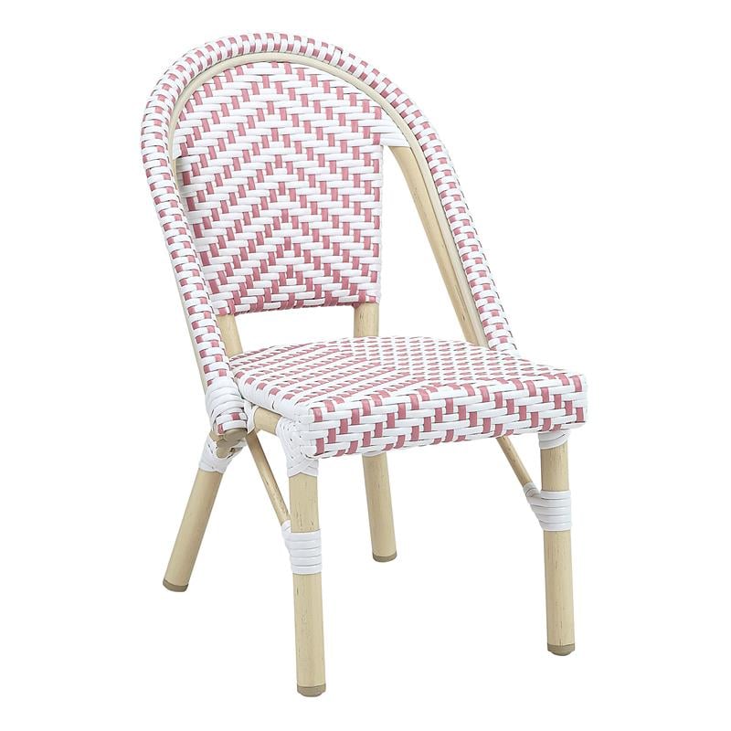 Furniture of America Dakie Aluminum 3pc Patio Chair and Table Set in Pink