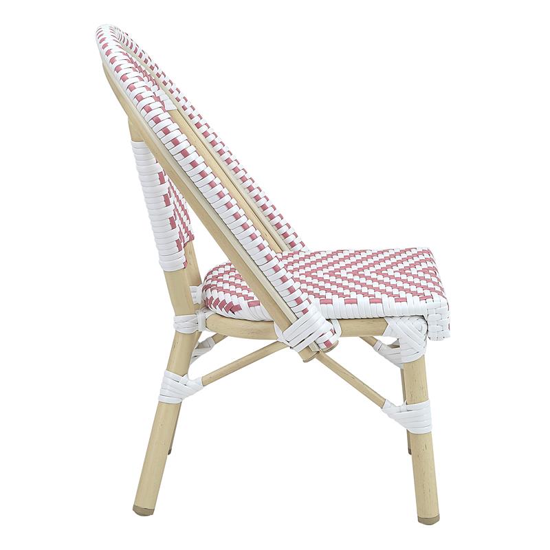 Furniture of America Dakie Aluminum 3pc Patio Chair and Table Set in Pink