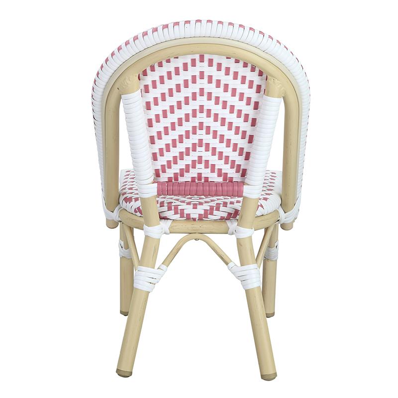 Furniture of America Dakie Aluminum 3pc Patio Chair and Table Set in Pink