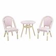 Furniture of America Dakie Aluminum 3pc Patio Chair and Table Set in Pink