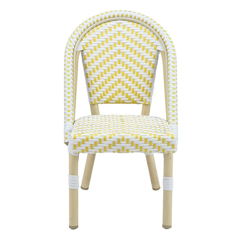 Furniture of America Dakie Aluminum 3pc Patio Chair and Table Set in Yellow