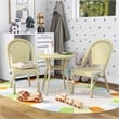 Furniture of America Dakie Aluminum 3pc Patio Chair and Table Set in Yellow