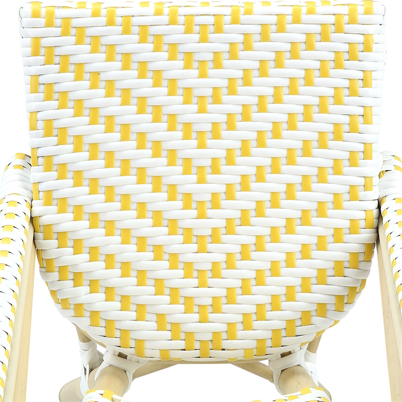 Furniture of America Dakie Aluminum 3pc Patio Chair and Table Set in Yellow