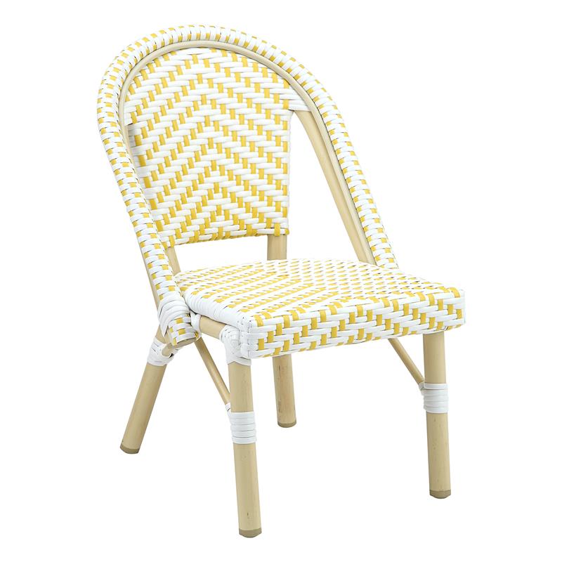 Furniture of America Dakie Aluminum 3pc Patio Chair and Table Set in Yellow