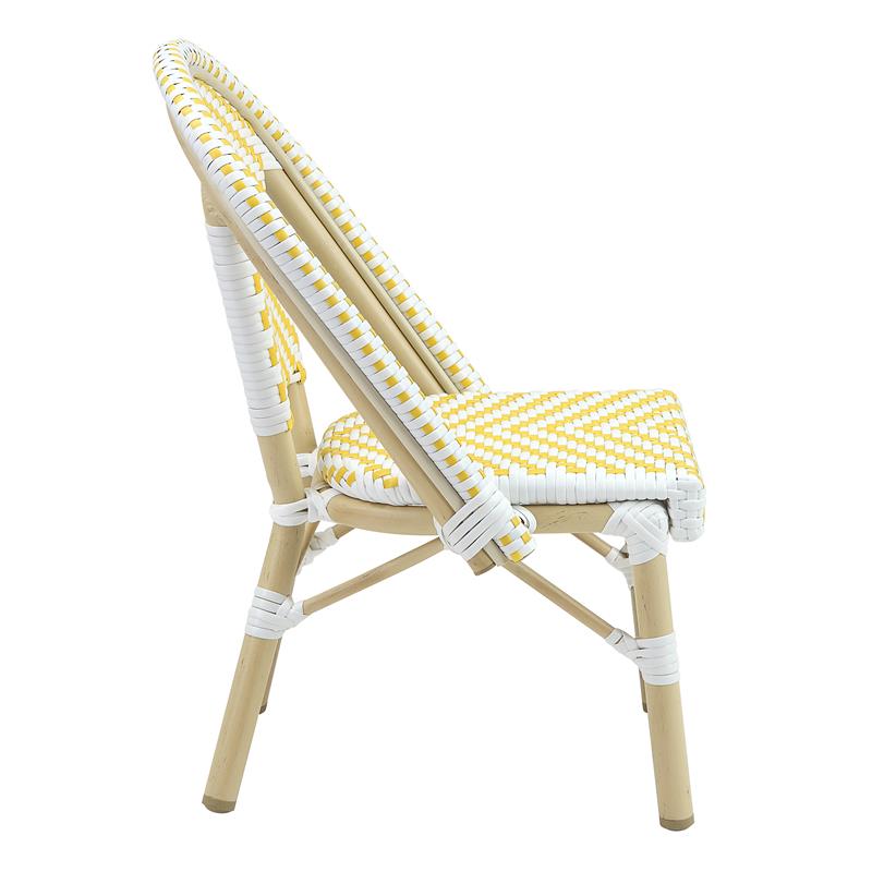 Furniture of America Dakie Aluminum 3pc Patio Chair and Table Set in Yellow