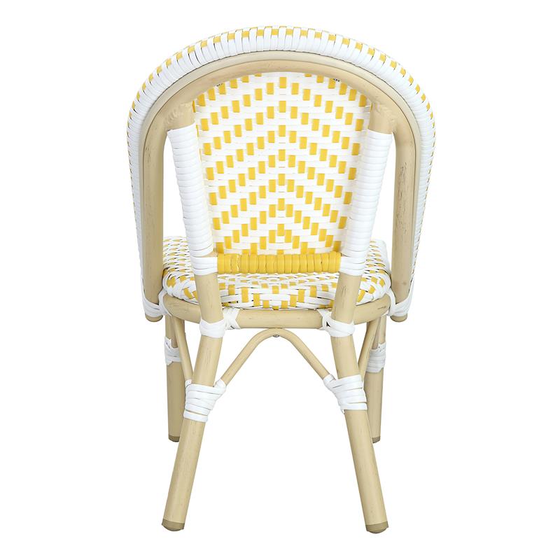 Furniture of America Dakie Aluminum 3pc Patio Chair and Table Set in Yellow