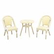 Furniture of America Dakie Aluminum 3pc Patio Chair and Table Set in Yellow