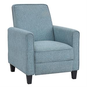 Furniture of America Ducee Transitional Fabric Push Back Chair in Blue