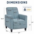 Furniture of America Ducee Transitional Fabric Push Back Chair in Blue
