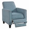 Furniture of America Ducee Transitional Fabric Push Back Chair in Blue