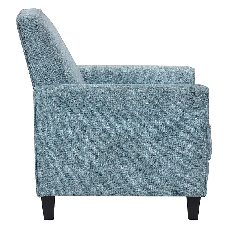 Furniture of America Ducee Transitional Fabric Push Back Chair in Blue