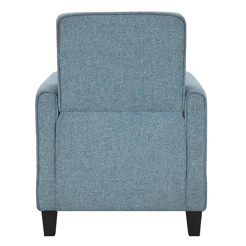 Furniture of America Ducee Transitional Fabric Push Back Chair in Blue