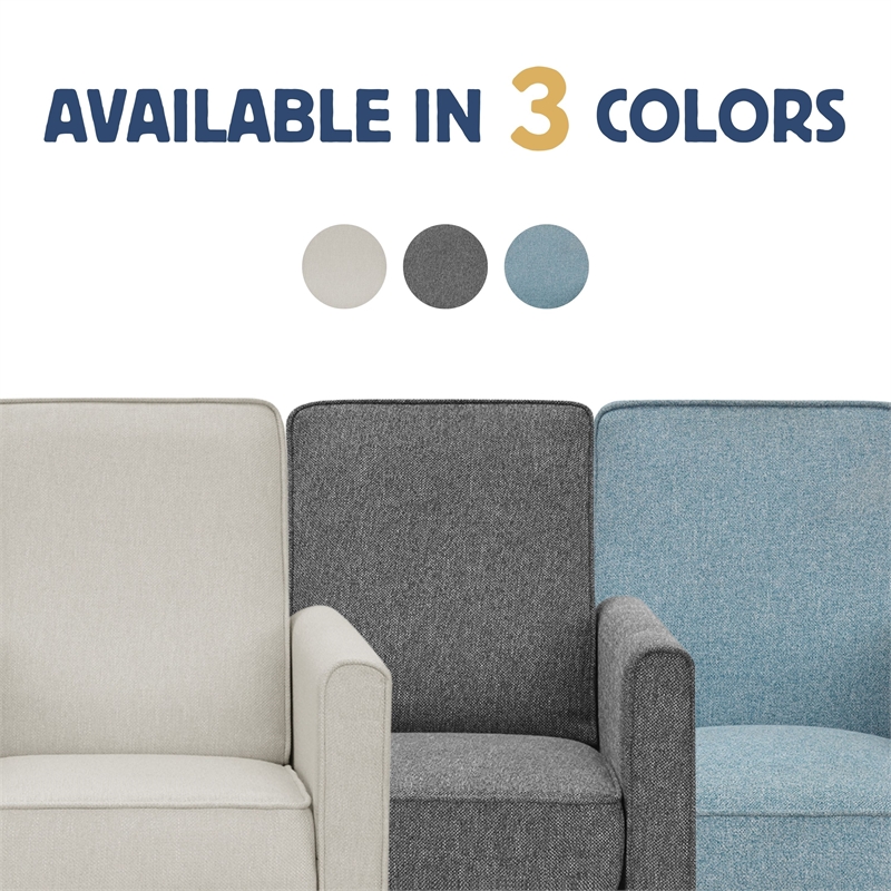 Furniture of America Ducee Transitional Fabric Push Back Chair in Blue