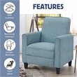 Furniture of America Ducee Transitional Fabric Push Back Chair in Blue