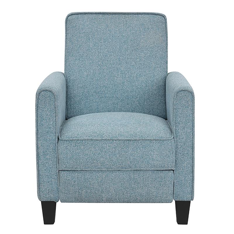 Furniture of America Ducee Transitional Fabric Push Back Chair in Blue