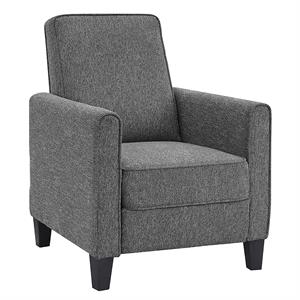 Furniture of America Ducee Transitional Fabric Push Back Chair in Gray