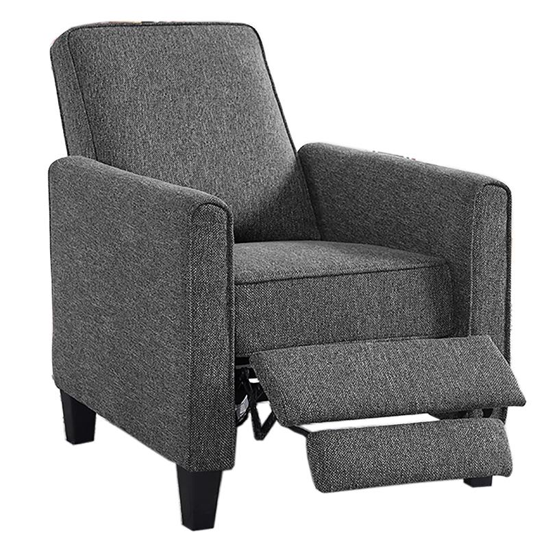 Furniture of America Ducee Transitional Fabric Push Back Chair in Gray