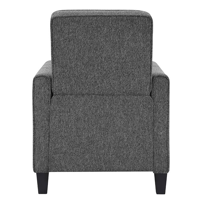 Furniture of America Ducee Transitional Fabric Push Back Chair in Gray