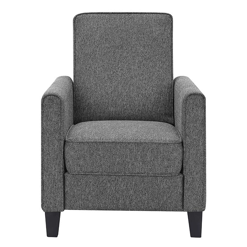 Furniture of America Ducee Transitional Fabric Push Back Chair in Gray