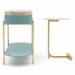 Furniture of America Timi Metal 2-Piece Console Table and Side Table in Green