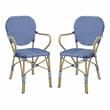 Furniture of America Hamner French Aluminum Patio Armchair in Blue (Set of 2)