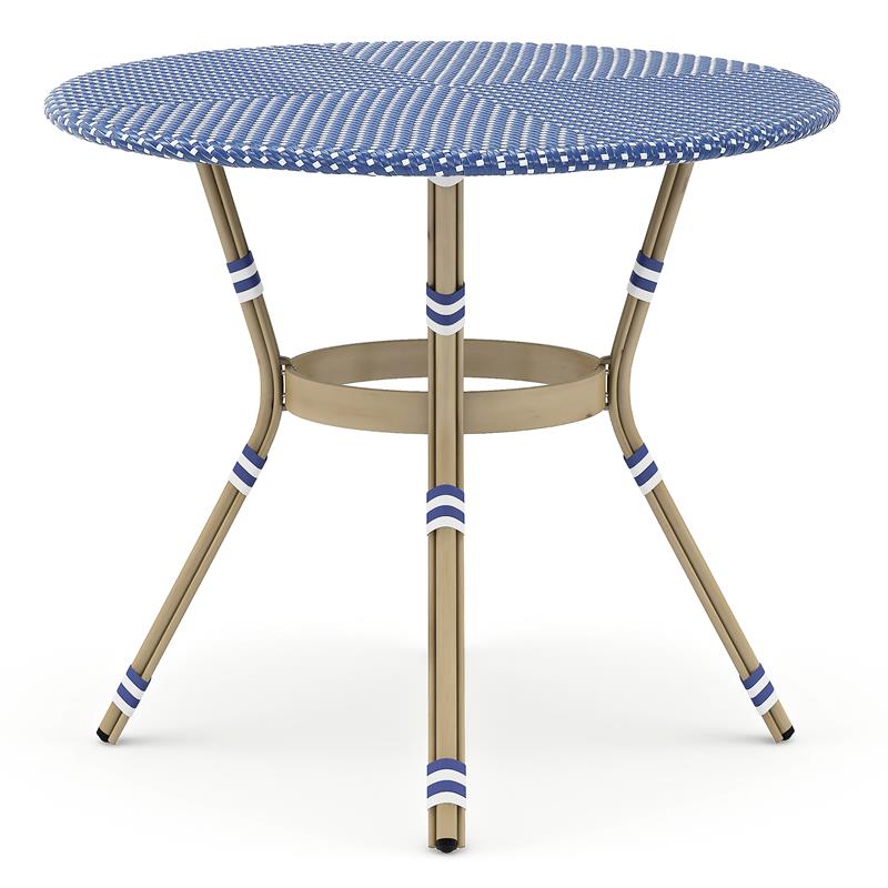 Furniture of America Reo French Aluminum Patio Counter Dining Table in Blue