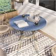 Furniture of America Reo French Aluminum Patio Counter Dining Table in Blue