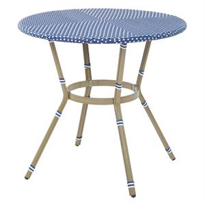 furniture of america reo french aluminum patio counter dining table in blue