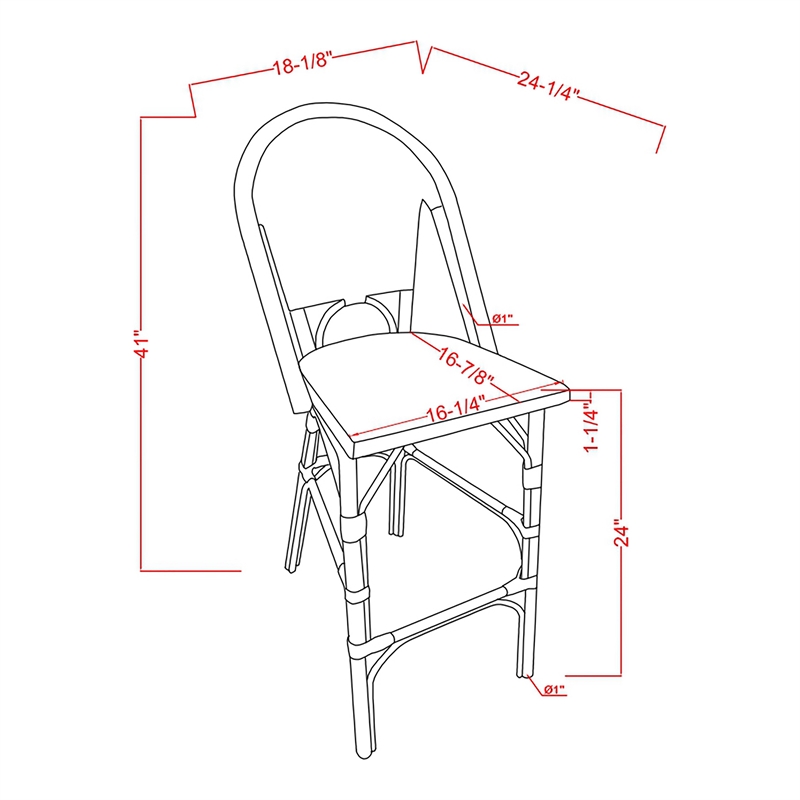Furniture of America Reo Aluminum Patio Counter Dining Chair in Blue (Set of 2)