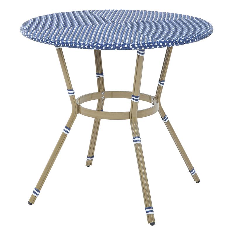 Furniture of America Reo Aluminum 5-Piece Patio Counter Dining Set in Blue